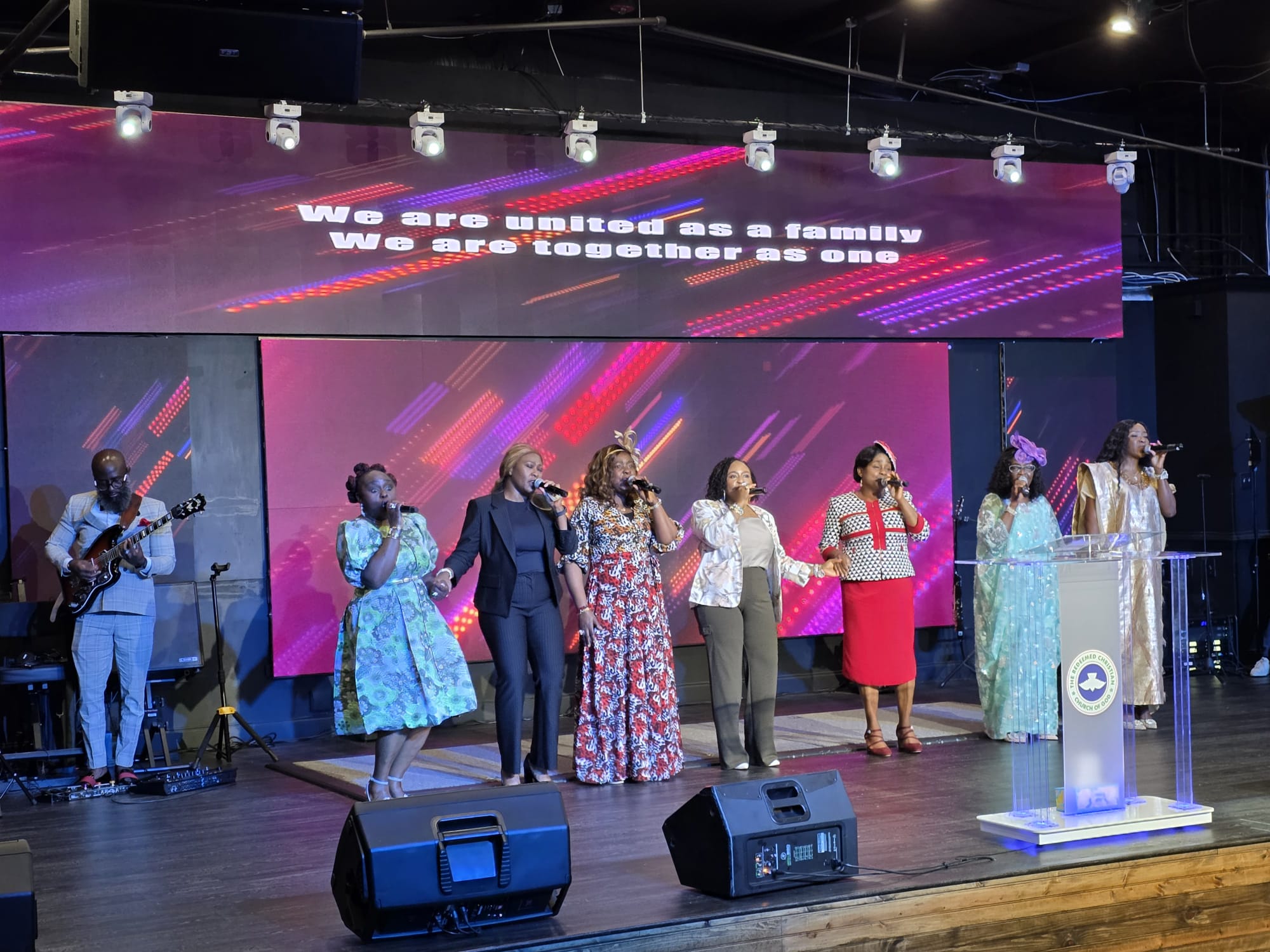 This picture features the Glorious Voices of Praise Chapel delivering one of their infamous performances during the first Sunday of June.